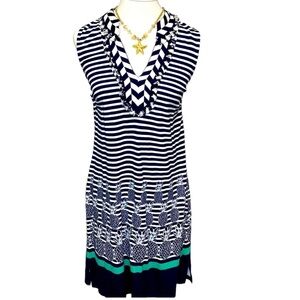 Crown & Ivy Nautical Navy White Striped Dress